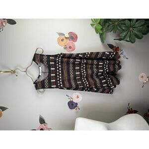 The Impeccable Pig Black Tribal Geoprint Sleeveless Tank Dress - Size - Medium